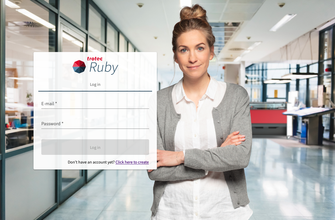 Ruby Log In page