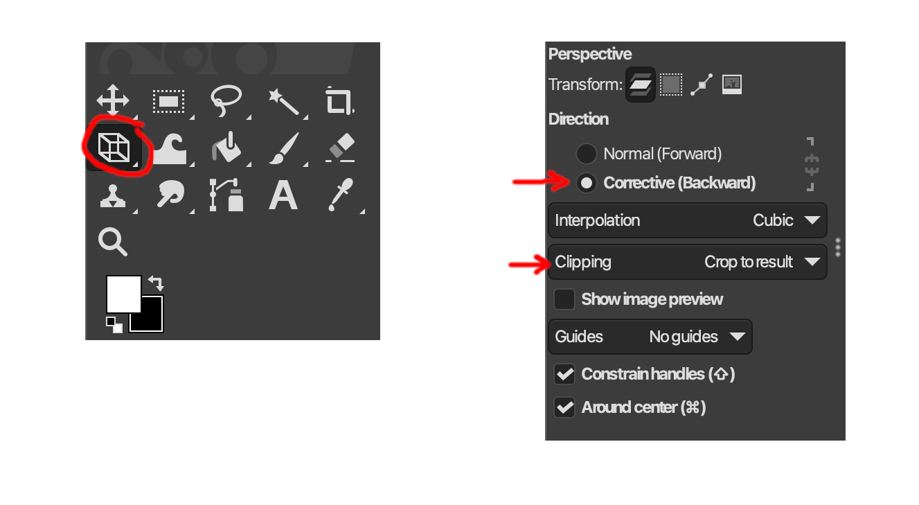 GIMP Perspective Tool